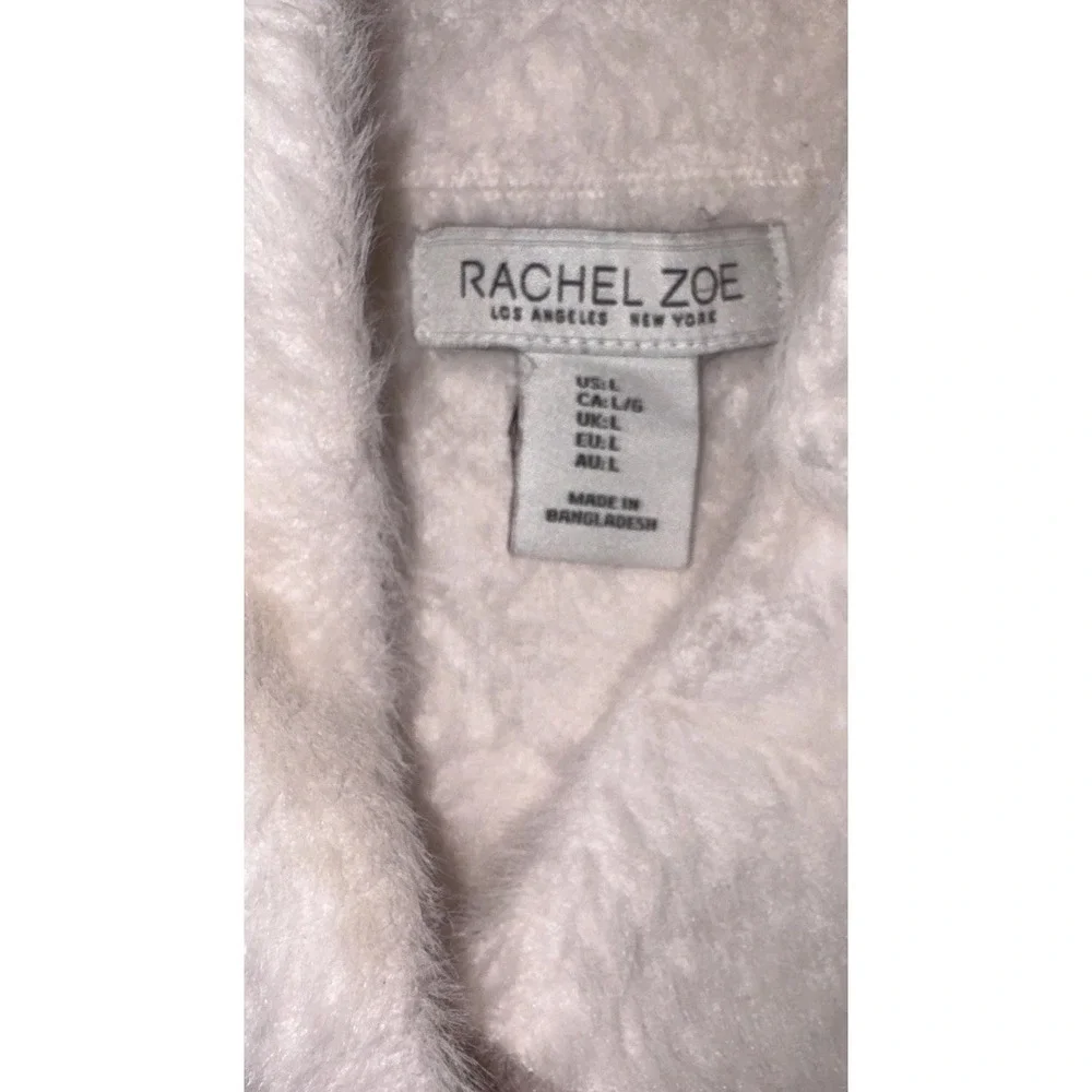 Rachel Zoe Women's Sz Large Pinkish Soft Teddy Snap Front Jacket